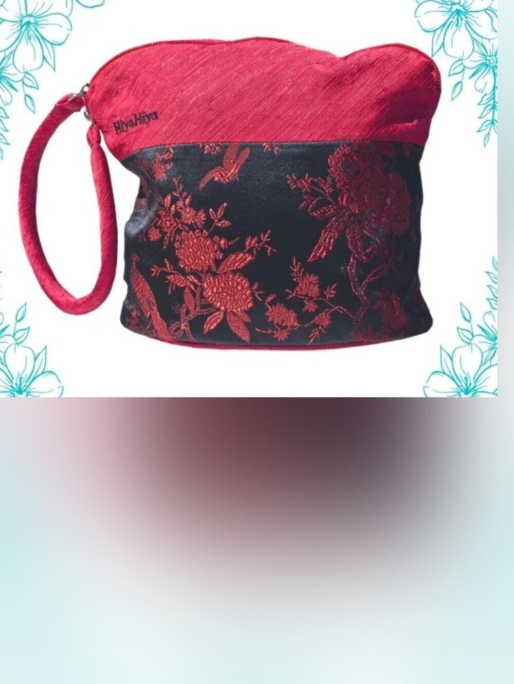 HiyaHiya Wristlet Bag Black & Red With Loop Handle For Easy On-The-Go!